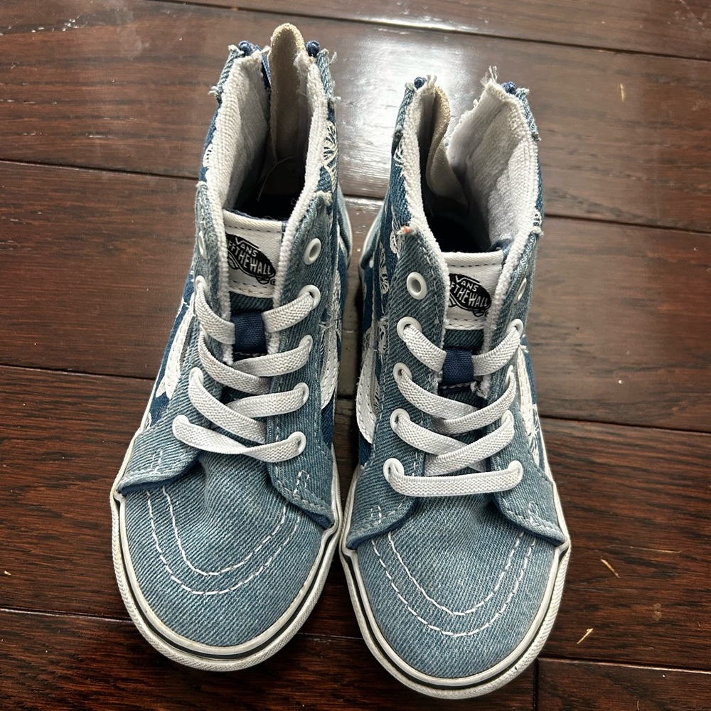 Converse Blue and White High-Top Sneakers